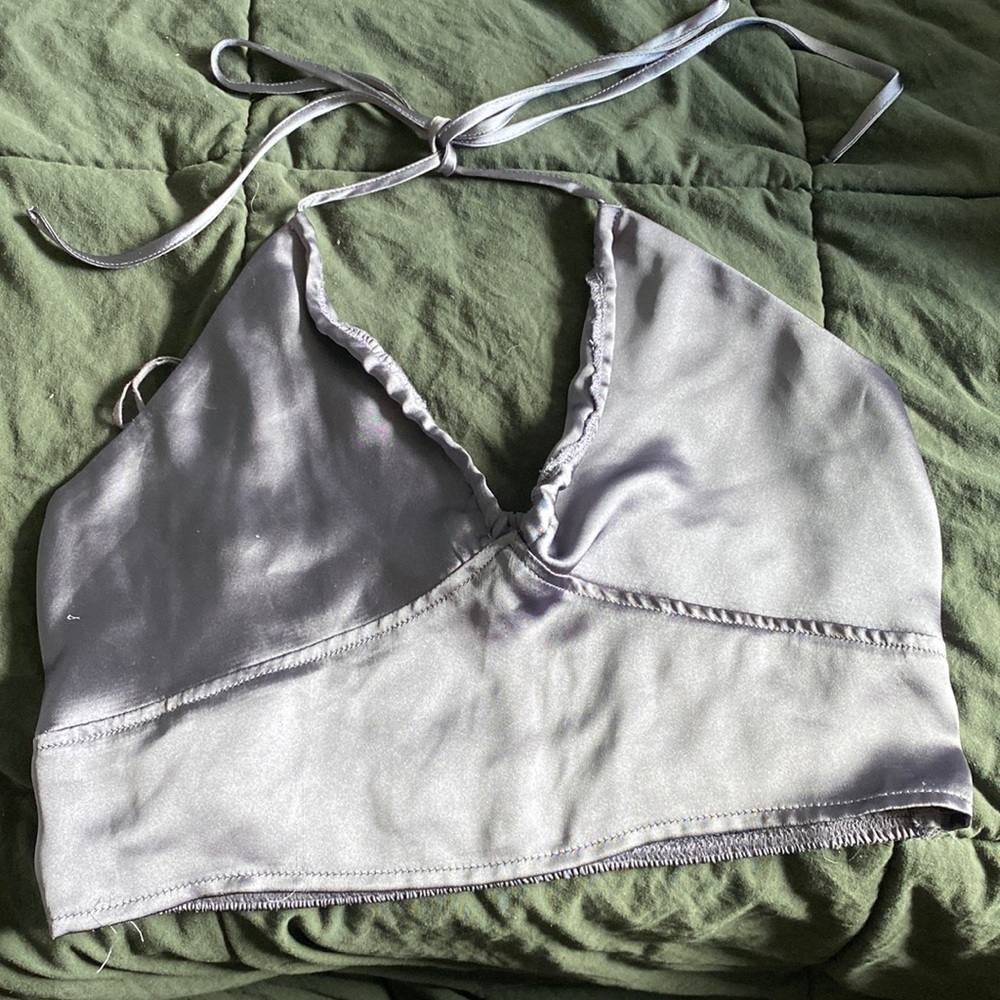 Garage satin lavender crop top